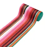 2Rolls 2 Styles Stripe Pattern Printed Polyester Grosgrain Ribbon