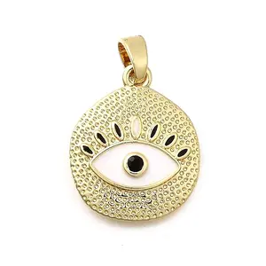 Brass Micro Pave Cubic Zirconia Pendants