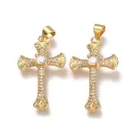 Brass Micro Pave  Clear Cubic Zirconia Pendants