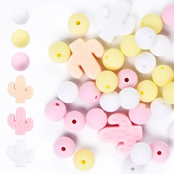 Cactus/Round Silicone Beads