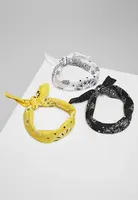 Vícebarevná šátek 3-Pack černá+žlutá+bílá