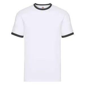 White T-shirt Ringer Fruit of the Loom