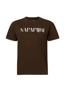 NAPAPIJRI Tričko 'S-BLISS'  tmavohnedá / biela