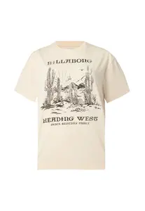 BILLABONG Tričko 'HEADING WEST'  svetlobéžová / čierna