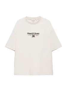 Pull&Bear Tričko 'GUNS N' ROSES APPETITE FOR D'  čierna / biela