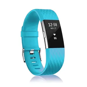 BStrap Silicone Diamond (Large) remienok na Fitbit Charge 2, blue