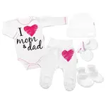 Súpravička do pôrodnice I love mom & dad, veľ. 62, holka