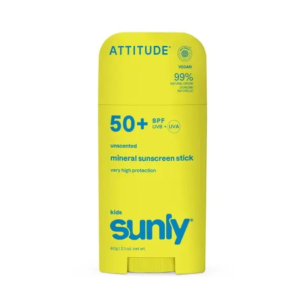 Detský minerálny opaľovací krém ATTITUDE Sunly SPF 50 bez vône
