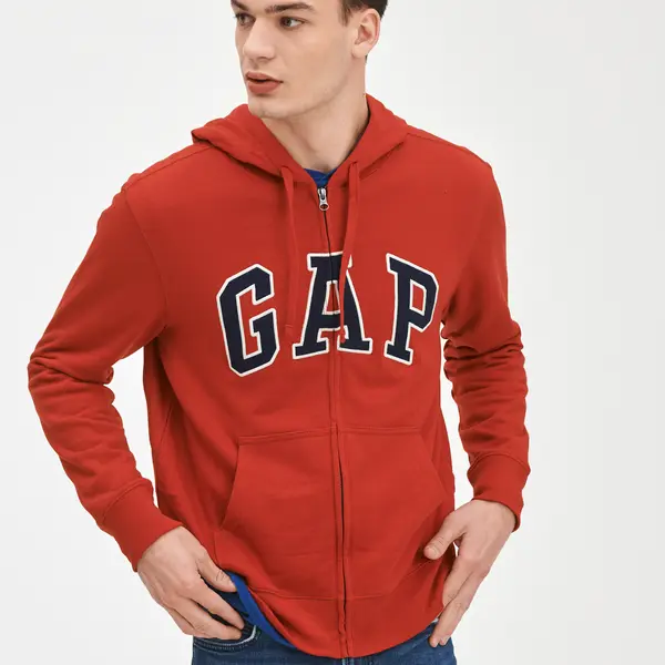 GAP Mikina na zip logo - Pánské
