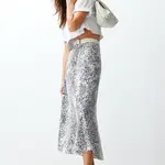 Trendyol vícebarevná sukně midi z viskózové tkaniny se zvířecím vzorem