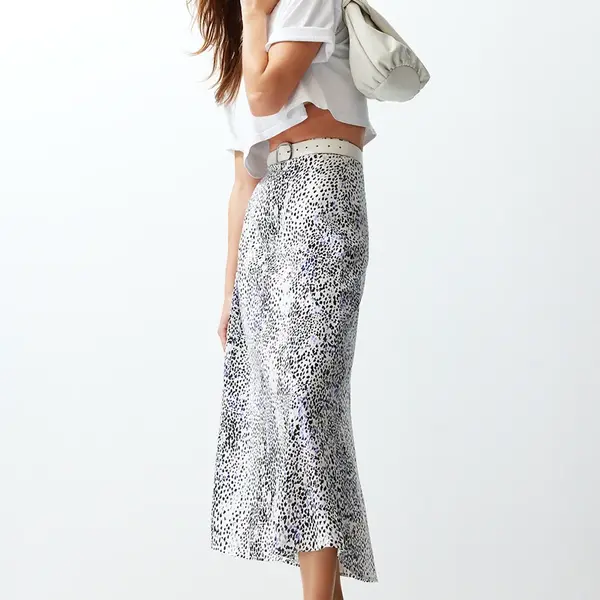 Trendyol vícebarevná sukně midi z viskózové tkaniny se zvířecím vzorem