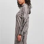 Dámské oversized šaty s kravatou a kapucí černá/asfalt