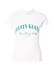 Calvin Klein Jeans Tričko  smaragdová / biela