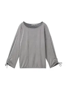 TOM TAILOR DENIM Tričko  námornícka modrá / šedobiela