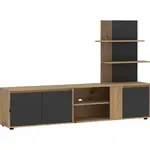 Livetastic OBÝVACÍ STĚNA antracitová, dub artisan