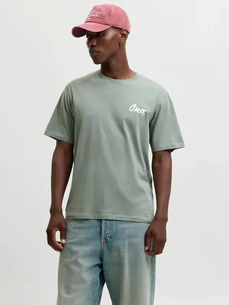 JACK & JONES Tričko 'JORURBAN'  nefritová / biela