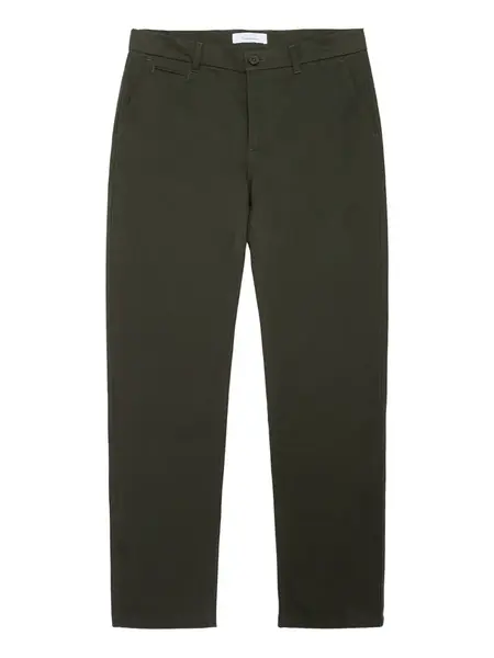 KnowledgeCotton Apparel Chino nohavice 'Chuck'  tmavozelená