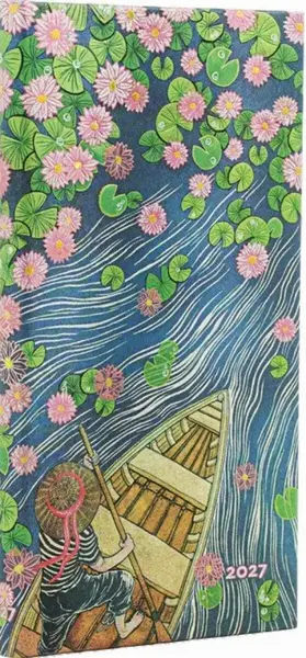 Diář Paperblanks 2027 Lotus River Slim Horizontal - 12M, Slim, horizontální