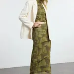 Trendyol Green Draped Maxi Tulle Stretchy Knitted Skirt