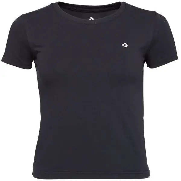 Converse SLIM JERSEY Dámské tričko, černá, velikost