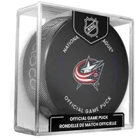 INGLASCO COLUMBUS BLUE JACKETS OFFICIAL GAME PUCK Fanouškovský hokejový puk, černá, velikost