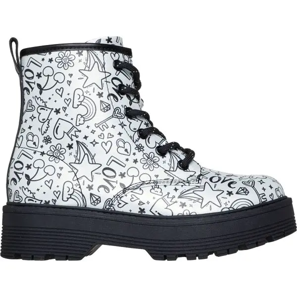 Skechers GRAVLEN HI - DOODLE DOWN Dívčí zimní obuv, bílá, velikost
