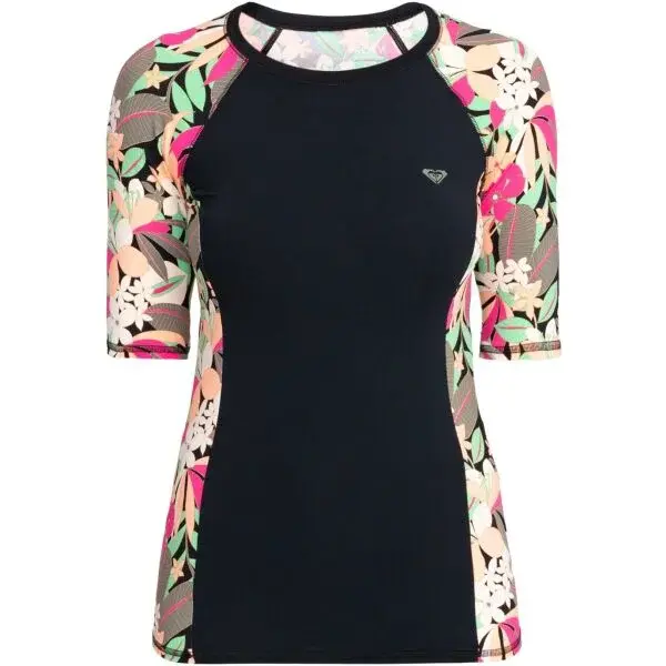 Roxy LYCRA PRINTED Dámské surfovací triko, černá, velikost