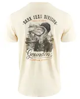 Grundéns tričko dark seas x grundens portsmith ss t-shirt natural - l