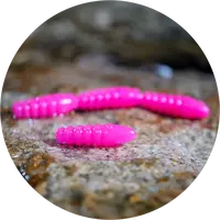 Redbass gumová nástraha trout grub 3x25mm - signal pink uv color