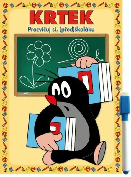 Stíratelný sešit "Procvičuj si (před)školáku" + stíratelný popisovač- Krtek - KRTEK (AK7677)