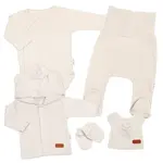 Baby Nellys 5D Bavlněná souprava pro miminko do porodnice Nature, ecru, 50