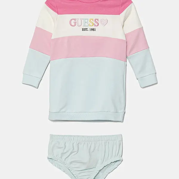 Dětské bavlněné šaty Guess růžová barva, mini, A5YK01 KA6R4