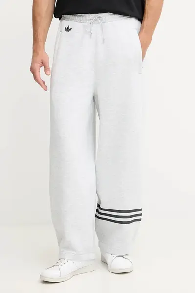 Tepláky adidas Originals Neuclassics pánské, šedá barva, s aplikací, JW5443