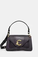 Kožená kabelka Coccinelle COCCINELLE C-ME BIMATERI. fialová barva, E1.T1R.18.04.01