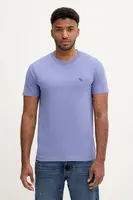Bavlněné tričko Abercrombie & Fitch pánské, fialová barva, s aplikací, KI124-5262