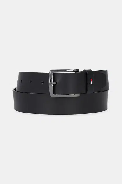 Kožený pásek Tommy Hilfiger pánský, černá barva, AM0AM13576