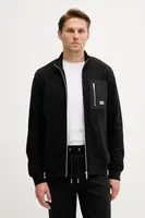 Bavlněná mikina Karl Lagerfeld pánská, černá barva, s aplikací, 553917.705036