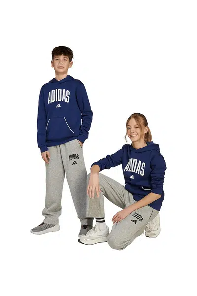 Dětské tepláky adidas šedá barva, s potiskem, JW2386