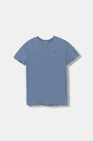 Dětské bavlněné tričko Guess modrá barva, s aplikací, L5YI39 K8HM4