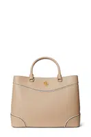 Kožená kabelka Lauren Ralph Lauren béžová barva, 431959595