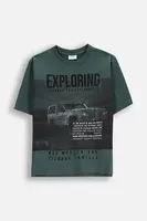 Tričko Coccodrillo zelená barva, WILD SAFARI BOY JUNIOR