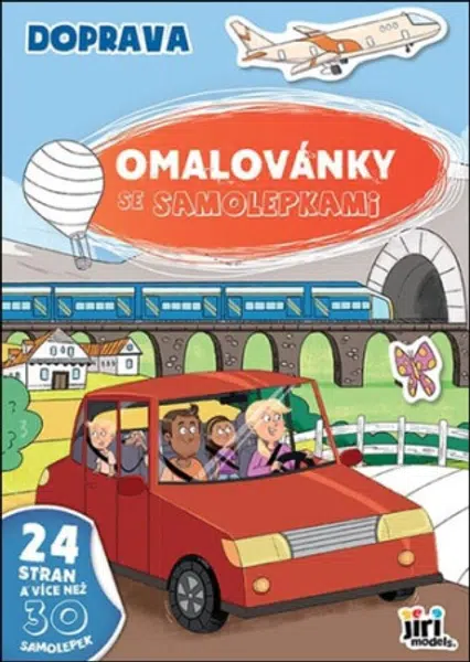 Omalovánky A4 se samolepkami Doprava