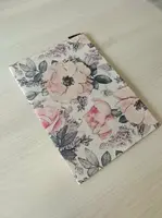 Obal na knihu - Růžovošedé květy (L)