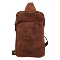 Kožený crossbody batôžtek khaki - Greenwood Awelaos