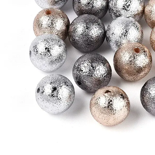 Textured Plating Opaque Acrylic Beads