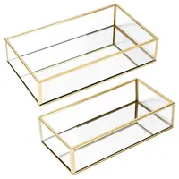 2Pcs 2 Styles Aluminum Alloy Trays for Jewelry