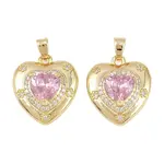 Brass Micro Pave Cubic Zirconia Pendants