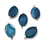 Natural Agate(Dyed & Heated) Oval Links Connector Charms