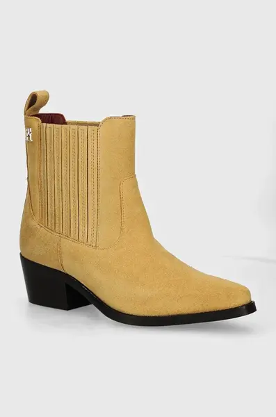 Semišové kotníkové boty Tommy Hilfiger TH SUEDE COWBOY BOOT