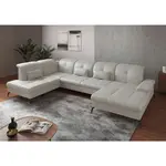 Sit & More SEDACÍ SOUPRAVA, textil, kůže, bílá